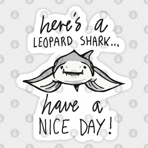 Cute Baby Leopard Shark Meme Quote Sticker by sketchnkustom